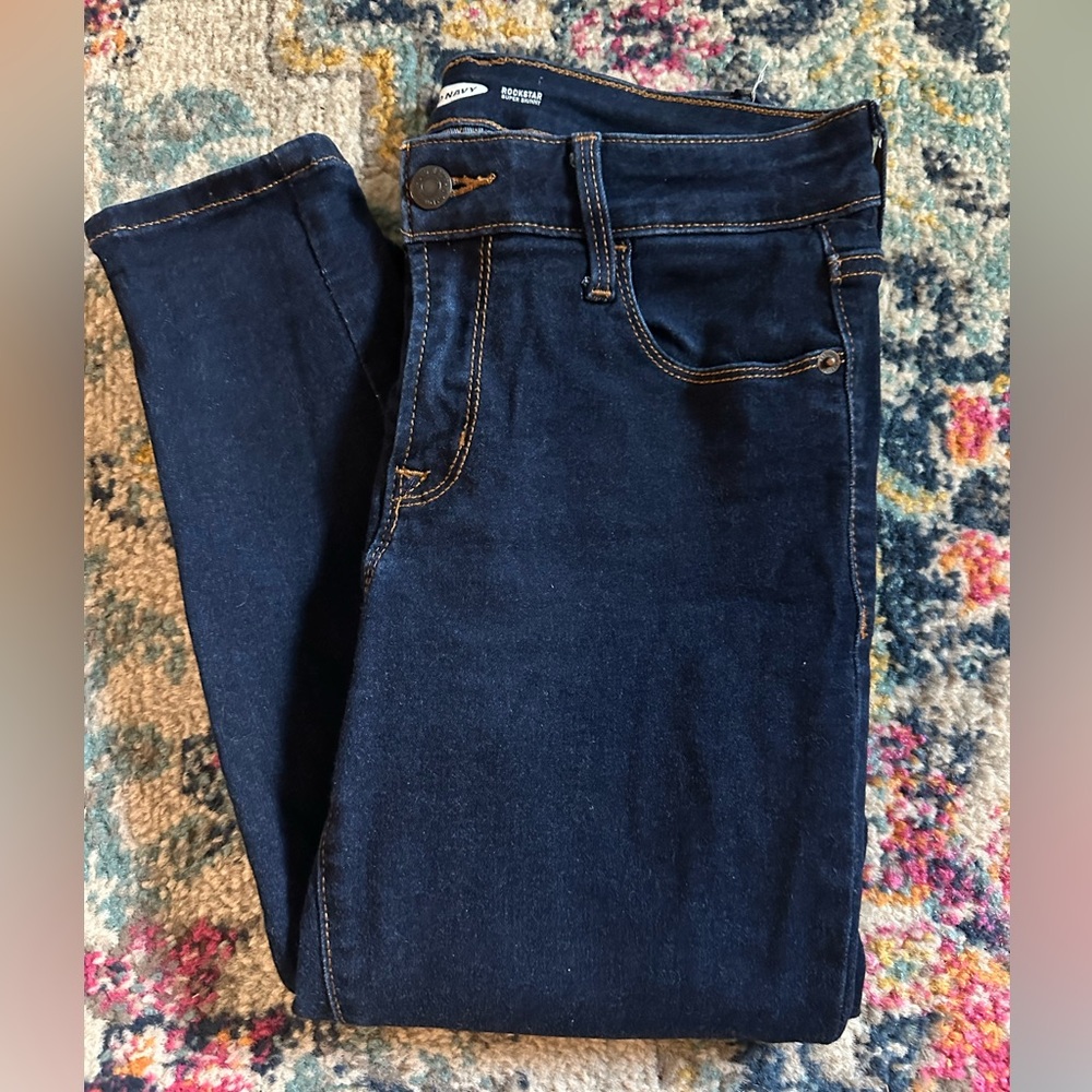 Old Navy Dark Wash Rockstar Super Skinny Jeans